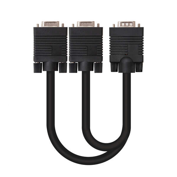 Nanocavo Cavo splitter SVGA - HDB15/M-2xHDB15/H - 45 cm - Colore nero Nanocavo Cavo splitter SVGA - HDB15/M-2xHDB15/H - 45 cm - Colore nero