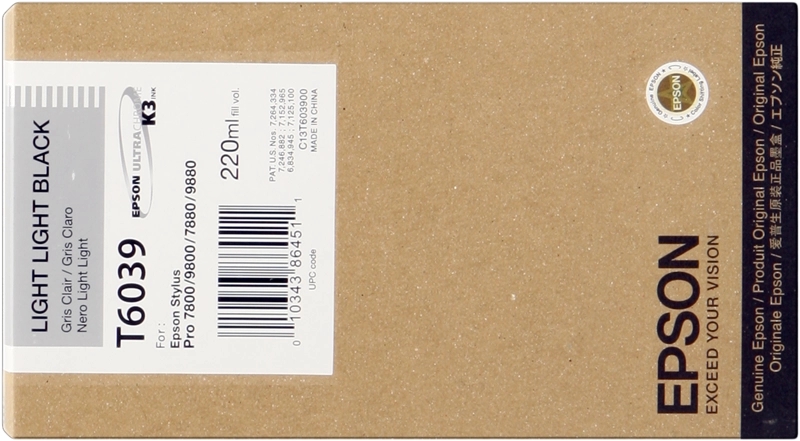 Epson T6039 Nero Light Light Cartuccia d'inchiostro originale - C13T603900 Epson T6039 Nero Light Light Cartuccia d'inchiostro originale - C13T603900