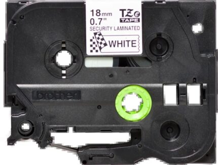 Brother TZeSE4 Nastro laminato di sicurezza originale per etichette - Testo nero su sfondo bianco - Larghezza 18 mm x 8 metri