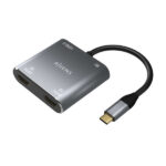 Aisens Convertitore USB-C a 2xHDMI 4K SST MST/USB2.0/USB-C PD 60W - USB-C/M-2xHDMI/H-USB-A/H-USB-C/H - 15CM - Colore grigio