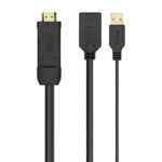 Aisens Convertitore attivo HDMI 2.0 + USB ALIM. a DisplayPort V1.2 - HDMI/M-USB/M-DP/H - 10CM - Colore nero