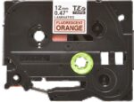 Brother TZeB31 Nastro laminato fluorescente originale per etichette - Testo nero su sfondo arancione - Larghezza 12 mm x 5 metri