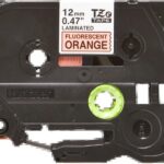 Brother TZeB31 Nastro laminato fluorescente originale per etichette - Testo nero su sfondo arancione - Larghezza 12 mm x 5 metri
