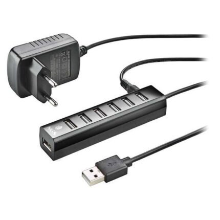 NGS Ihub7 Tiny Hub USB 2.0 - 7 porte USB 2.0 - Adattatore di alimentazione - Velocità fino a 480 Mbps