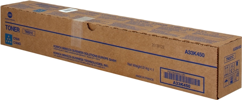Konica Minolta TN321 Ciano Cartuccia toner originale - TN321C/A33K450 Konica Minolta TN321 Ciano Cartuccia toner originale - TN321C/A33K450