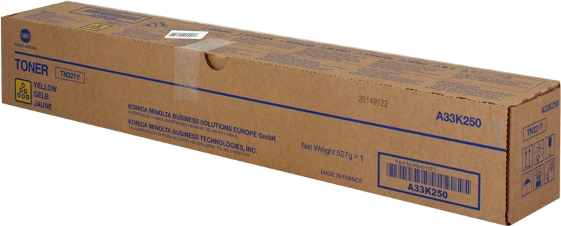 Konica Minolta TN321 Giallo Cartuccia toner originale - TN321Y/A33K250 Konica Minolta TN321 Giallo Cartuccia toner originale - TN321Y/A33K250