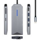 Aisens USB-C Dock 8 in 1 - USB-C a 1xHDMI - 1xRJ45 - 3xUSB - 1xPD - 1xSD - 1xMICRO SD - 15 cm - Colore grigio