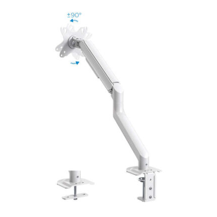 Tooq Supporto da tavolo per schermi girevole e inclinabile a 1 braccio 17-32" - Colore bianco