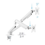 Tooq Supporto da tavolo girevole e inclinabile a 2 bracci 17-32" - Colore bianco
