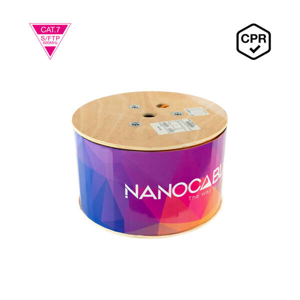 Nanocavo Cavo di rete Cat. 7 600Mhz LSZH SFTP PIMF AWG23 305m - Colore arancione Nanocavo Cavo di rete Cat. 7 600Mhz LSZH SFTP PIMF AWG23 305m - Colore arancione