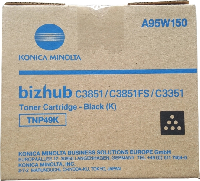 Konica Minolta TNP49 Nero Cartuccia toner originale - TNP49K/A95W150 Konica Minolta TNP49 Nero Cartuccia toner originale - TNP49K/A95W150