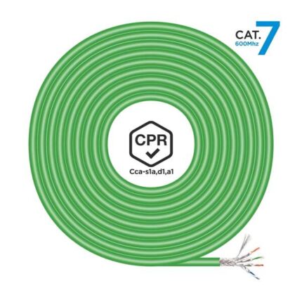 Cavo di rete RJ45 LSZH CPR Cca CAT.7 600 MHZ S/FTP AWG23 - 500M - Colore verde