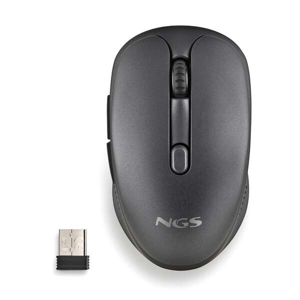 NGS Evo Rust Black Mouse wireless USB 1600 dpi - 5 pulsanti - Ricaricabile - Per destrimani NGS Evo Rust Black Mouse wireless USB 1600 dpi - 5 pulsanti - Ricaricabile - Per destrimani