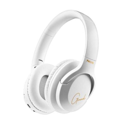 NGS Artica Greed Cuffie Bluetooth 5.1 con microfono - Archetto regolabile - Cuscinetti imbottiti - Autonomia fino a 46 ore - Vivavoce - Colore bianco