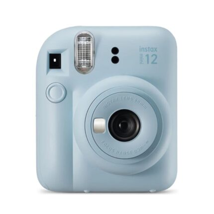 Fujifilm Instax Mini 12 Pastel Blue Fotocamera istantanea - Dimensioni immagine 62x46 mm - Flash automatico - Esposizione automatica - Mini specchio per selfie - Modalità primo piano