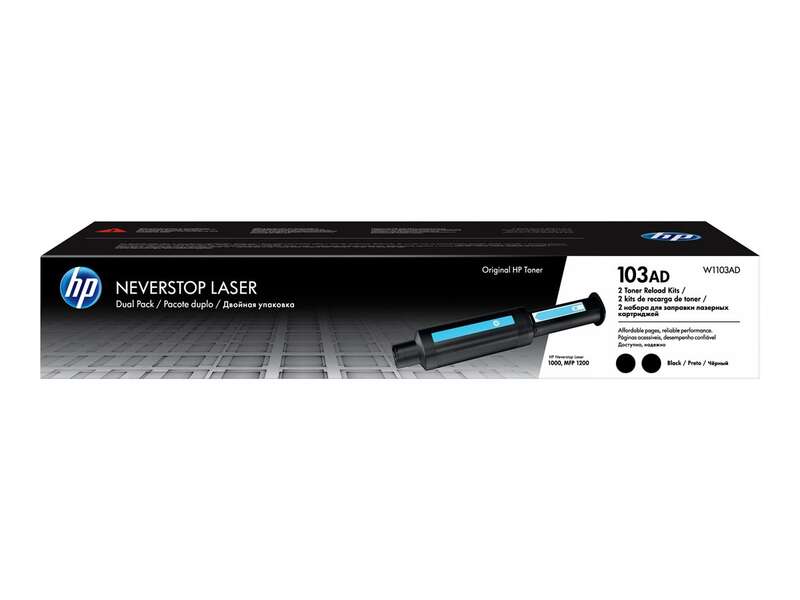 HP W1103A Nero Confezione da 2 cartucce toner originali - 103A HP W1103A Nero Confezione da 2 cartucce toner originali - 103A