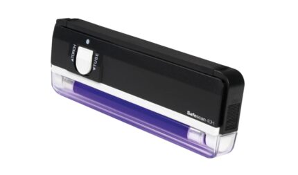 Safescan 40H Rilevatore portatile di banconote false - Lampada ultravioletta da 4W - Torcia LED per verifica visiva