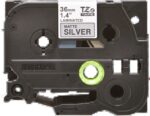 Brother TZeM961 Nastro laminato metallico originale per etichette - Testo nero su sfondo argento opaco - Larghezza 36 mm x 8 metri
