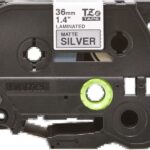 Brother TZeM961 Nastro laminato metallico originale per etichette - Testo nero su sfondo argento opaco - Larghezza 36 mm x 8 metri