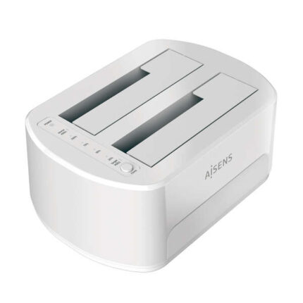 Aisens Docking station a doppio alloggiamento ASDS-D02W Sata 2.5/3.5 a USB 3.0/3.1 Gen1 - Clone - Colore bianco