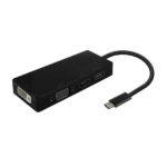 Aisens Convertitore USB-C a DP/DVI/HDMI/VGA - USB-C/M-DP/H-DVI/H-HDMI/H-VGA/H - 15 cm - Colore nero