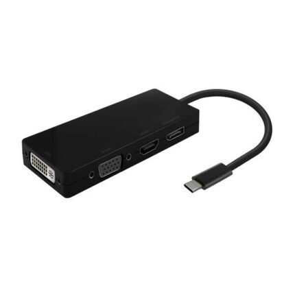 Aisens Convertitore USB-C a DP/DVI/HDMI/VGA - USB-C/M-DP/H-DVI/H-HDMI/H-VGA/H - 15 cm - Colore nero