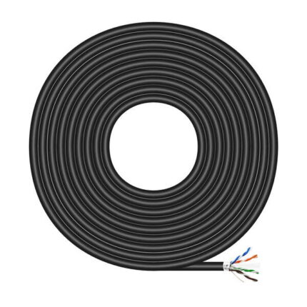 Aisens Cavo di rete esterno impermeabile RJ45 Cat.6 Ftp Rigido Awg24 - 100 m - Colore nero