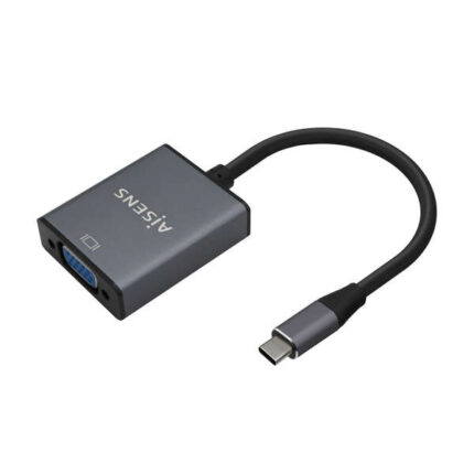 Aisens Convertitore in alluminio da USB-C a VGA - USB-C/M-Hdb15/H - 15 cm - Colore grigio