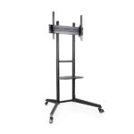 Tooq Ramses Supporto da pavimento con ruote per schermi da 37" a 70" - Blocco ruote - Ripiano - Gestione cavi - Peso max 50 kg - VESA max 600X400 mm - Colore nero