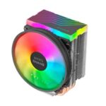 Mars Gaming MCPU44 Doppia ventola CPU da 110 mm con dissipatore a 4 heatpipe - Illuminazione ARGB - Velocità massima 1600 giri/min - Colore nero