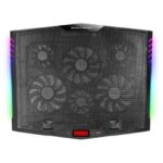 Mars Gaming MNBC5 Base di raffreddamento per laptop fino a 19" - 6 ventole - 7 posizioni di inclinazione - Illuminazione ARGB dinamica - Base per smartphone - Griglia in alluminio - 2 porte USB 2.0