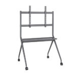 Aisens Supporto da pavimento Pro per schermi interattivi/TV da 50 a 86" - Vassoio multiuso - Peso max. 120 kg - Colore nero