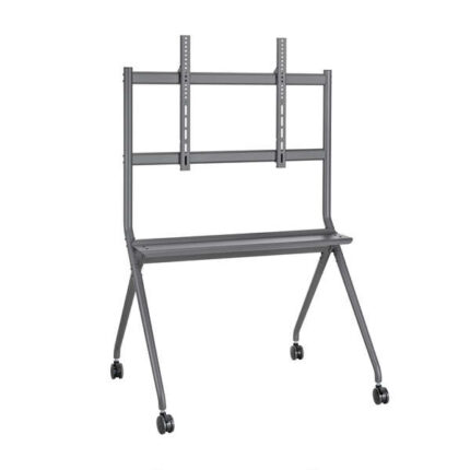 Aisens Supporto da pavimento Pro per schermi interattivi/TV da 50 a 86" - Vassoio multiuso - Peso max. 120 kg - Colore nero