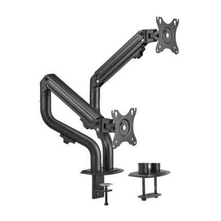 Aisens Supporto da tavolo ECO con contrappeso girevole e inclinabile per monitor/TV 8 kg (3 perni - 2 bracci) da 17-32 - Colore nero