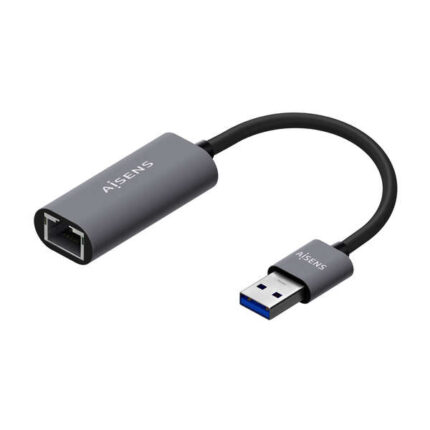 Aisens Convertitore da USB 3.0 a Ethernet Gigabit 10/100/1000 Mbps - 15 cm - Colore grigio