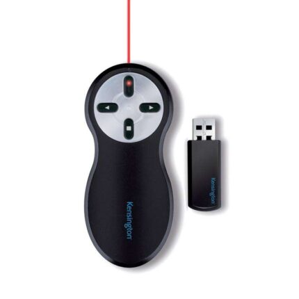 Kensington Presentatore wireless con laser rosso - Portata di 20 metri - Memoria interna USB - Nero