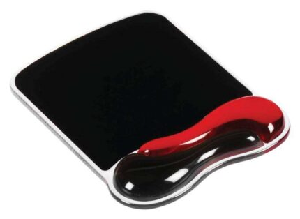 Tappetino per mouse Kensington con poggiapolsi Duo Gel rosso/grigio - Imbottitura in gel - Canale di ventilazione - Combinazione di colori in due tonalità - Finitura morbida - Colore nero