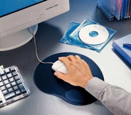 Esselte Allinone Tappetino e poggiapolsi ergonomici - Imbottitura in gel - Colore blu