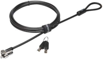 Kensington Lucchetto con chiave Microsaver 20 - Testa resistente da 10 mm - Tecnologia Hidden Pin - Tecnologia di blocco T-Bar - Cavo in acciaio al carbonio - Aggancio superiore - Argento