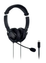 Cuffie Kensington Hi-Fi USB-C con microfono - Driver da 40 mm - Compatibili con tutti i dispositivi USB-C - Archetto imbottito regolabile - Microfono flessibile a braccio - Cuscinetti in schiuma rivestiti in similpelle - Colore nero