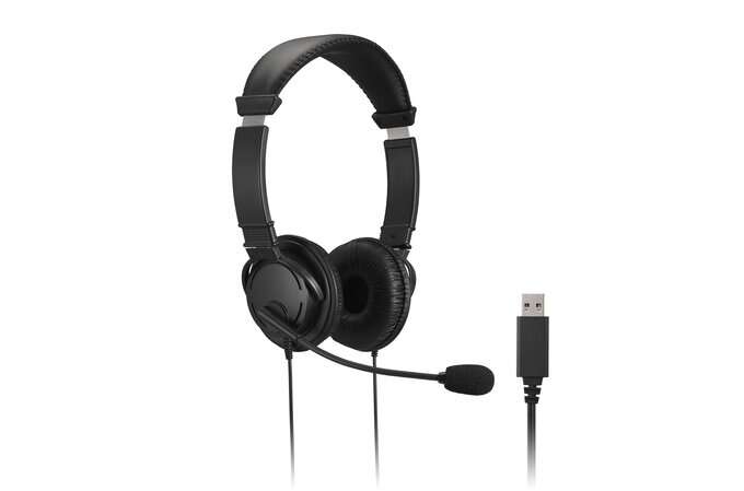 Kensington Cuffie con microfono USB - Archetto regolabile - Cuscinetti imbottiti - Comandi sul cavo - Cavo da 1 Kensington Cuffie con microfono USB - Archetto regolabile - Cuscinetti imbottiti - Comandi sul cavo - Cavo da 1
