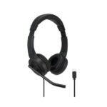 Kensington H1000 Cuffie con microfono USB-C - Archetto regolabile - Cuscinetti imbottiti - Comandi sul cavo - Cavo intrecciato da 1