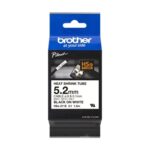 Brother HSE211E Nastro termoretraibile originale per etichette per cavi - Testo nero su sfondo bianco - Larghezza 5