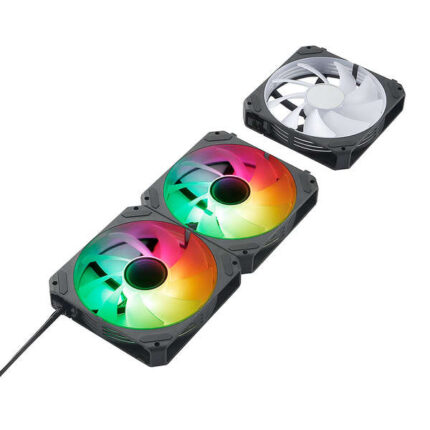Abysm Gaming Arclight 2.0 ARGB Black Pacchetto da 3 ventole da 120 mm con illuminazione ARGB - Velocità massima 1500 giri/min - Collegamento in serie