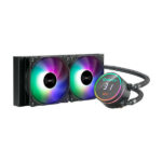 Unykach Aquastorm 240 Kit di raffreddamento a liquido - 2 ventole da 120 mm - Illuminazione RGB - Visualizzazione della temperatura della CPU - Tubo da 335 mm