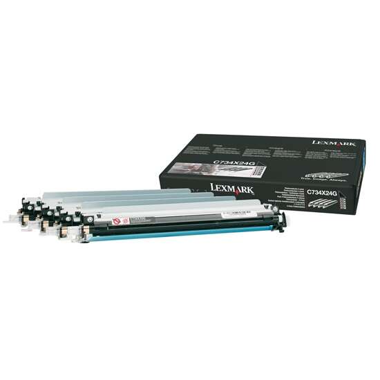 Lexmark C734X24G Confezione da 4 unità tamburo immagine originale nero Lexmark C734X24G Confezione da 4 unità tamburo immagine originale nero