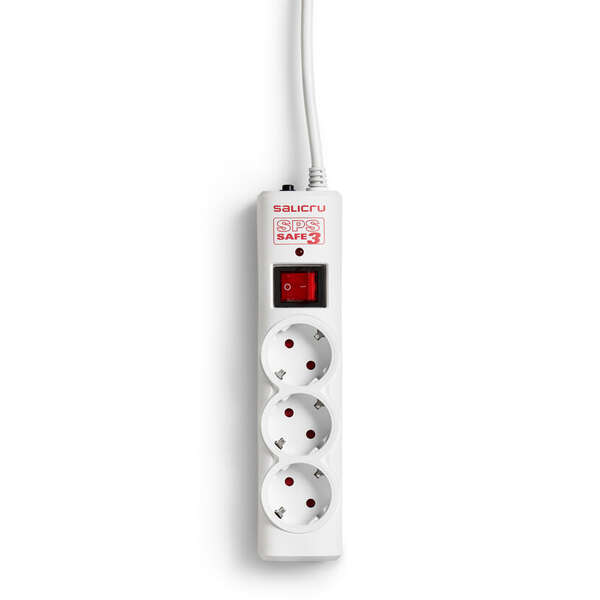 Salicru Regletta SPS SAFE 3 Protezioni elettriche attive di ultima generazione - 3 prese Schuko - Colore bianco Salicru Regletta SPS SAFE 3 Protezioni elettriche attive di ultima generazione - 3 prese Schuko - Colore bianco