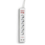 Salicru Presa multipla SPS SAFE 5+ Protezioni elettriche attive di ultima generazione - 5 prese Schuko - Colore bianco