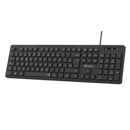 Tastiera Subblim Business Slim Silenziosa con cavo USB - Design ergonomico e tasti piatti a basso profilo - Resistente agli schizzi - Battute silenziose - Colore nero