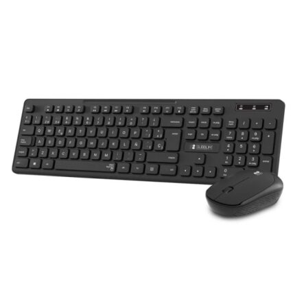 Subblim Combo Business Slim Silencioso Inalambrico 2.4G - Tastiera e mouse ergonomici - Connessione Plug & Play - Resistente agli schizzi - Tasti silenziosi - Colore nero